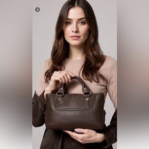 Auth✅Céline Leather Boogie bag❤️ Dark espresso Brown💝
